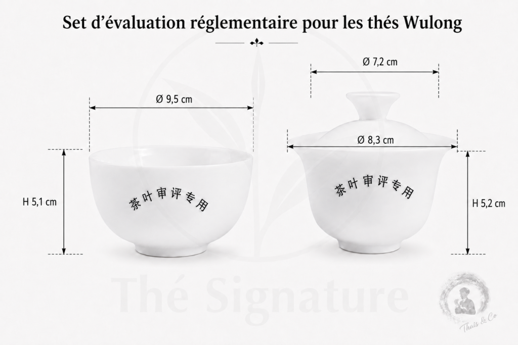 Gaiwan et tasse d'évaluation homologués pour les thés Wulong
