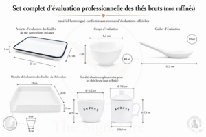 Set complet d'évaluation homologué pour thés non raffinés (thés bruts)